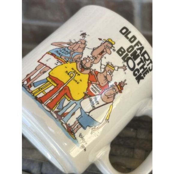 Vintage Old Farts On The Block Mug - Old Fart - Laff Times S Papal Korea Funny - Picture 11 of 12